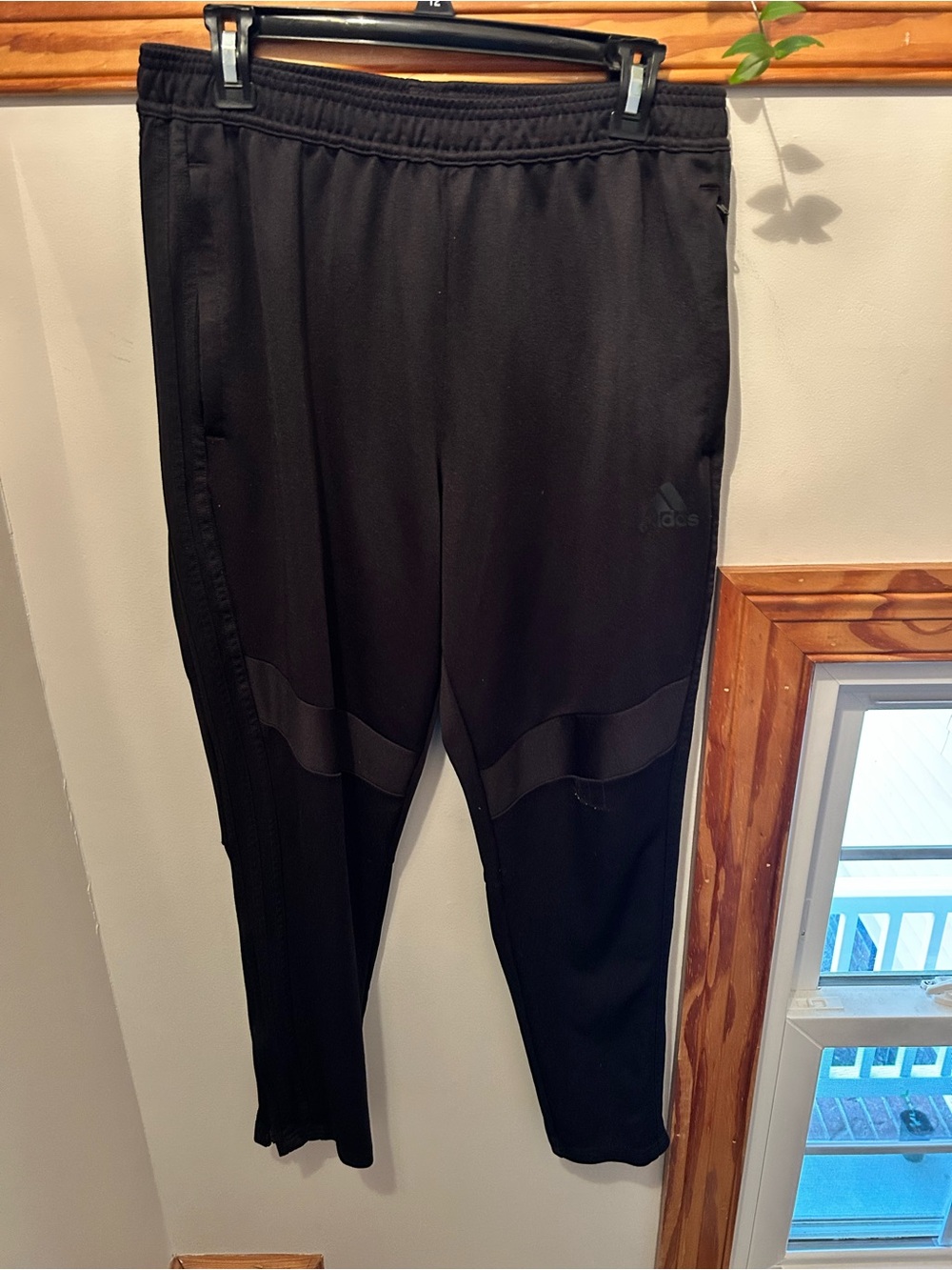 adidas Black Athletic Training Pants with Mesh Panels